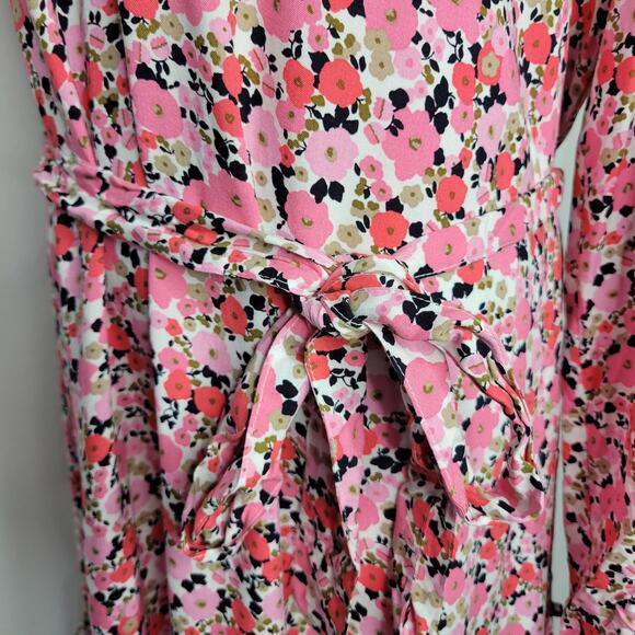 Tommy Hilfiger Floral-Print Sandbar Tie-Front Fit & Flare Tiered Dress NWT Large - Picture 6 of 10